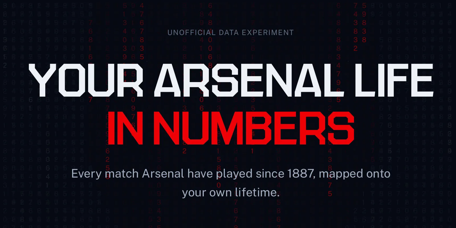 Personal project — Your Arsenal Life in Numbers